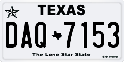TX license plate DAQ7153