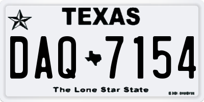 TX license plate DAQ7154
