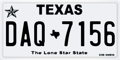 TX license plate DAQ7156