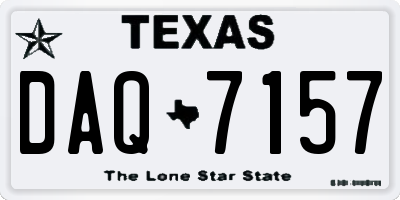 TX license plate DAQ7157