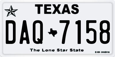 TX license plate DAQ7158