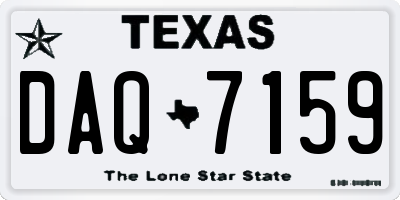 TX license plate DAQ7159