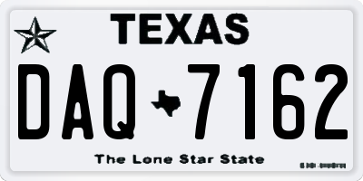 TX license plate DAQ7162