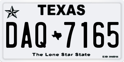TX license plate DAQ7165