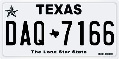 TX license plate DAQ7166