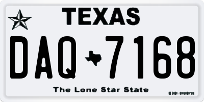 TX license plate DAQ7168