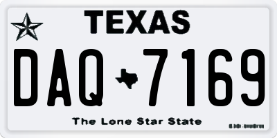 TX license plate DAQ7169