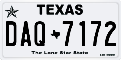 TX license plate DAQ7172