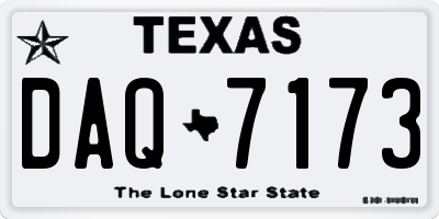 TX license plate DAQ7173