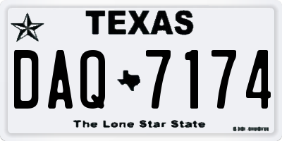 TX license plate DAQ7174