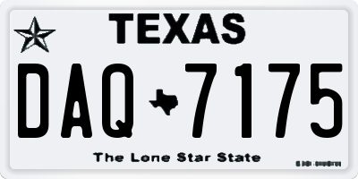 TX license plate DAQ7175