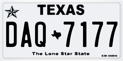 TX license plate DAQ7177