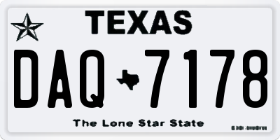 TX license plate DAQ7178