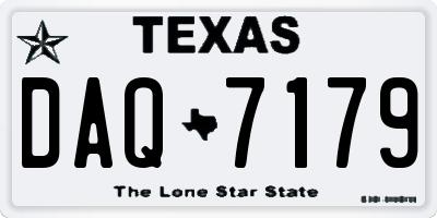 TX license plate DAQ7179
