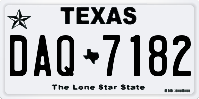 TX license plate DAQ7182