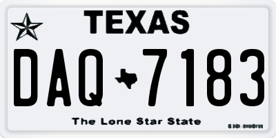 TX license plate DAQ7183