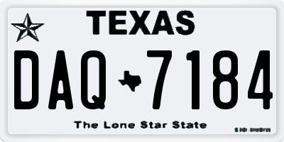 TX license plate DAQ7184