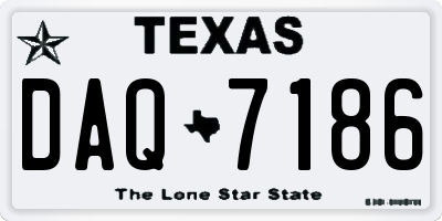 TX license plate DAQ7186