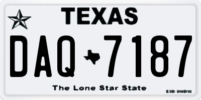TX license plate DAQ7187