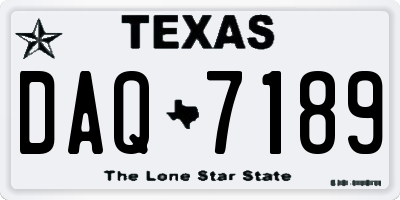 TX license plate DAQ7189