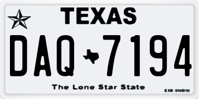 TX license plate DAQ7194