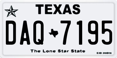 TX license plate DAQ7195