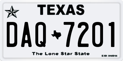 TX license plate DAQ7201