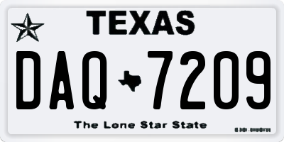 TX license plate DAQ7209
