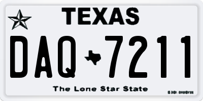 TX license plate DAQ7211