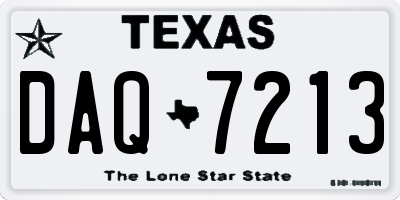 TX license plate DAQ7213