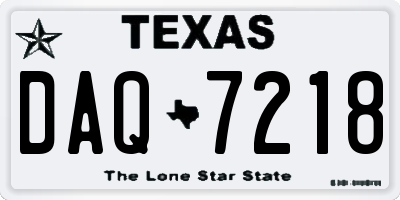 TX license plate DAQ7218