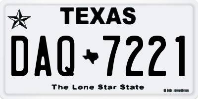 TX license plate DAQ7221