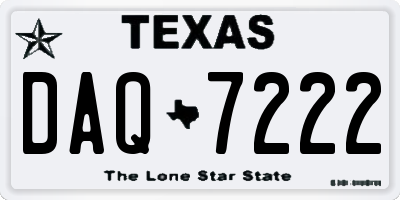 TX license plate DAQ7222