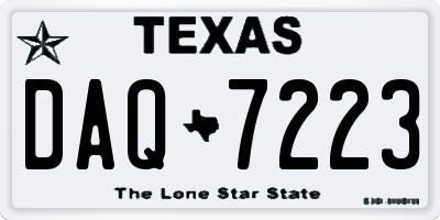 TX license plate DAQ7223