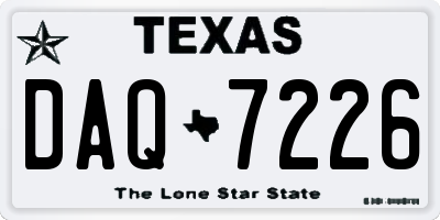 TX license plate DAQ7226