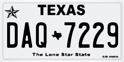 TX license plate DAQ7229