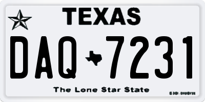 TX license plate DAQ7231