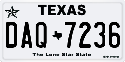 TX license plate DAQ7236