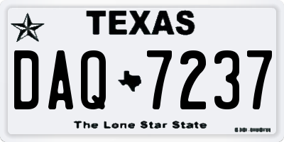 TX license plate DAQ7237