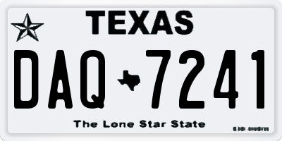 TX license plate DAQ7241