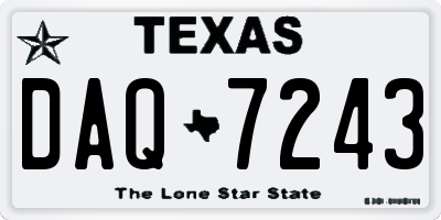 TX license plate DAQ7243