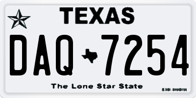 TX license plate DAQ7254