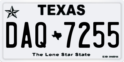 TX license plate DAQ7255