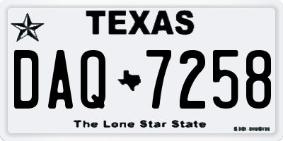 TX license plate DAQ7258