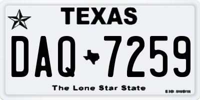 TX license plate DAQ7259