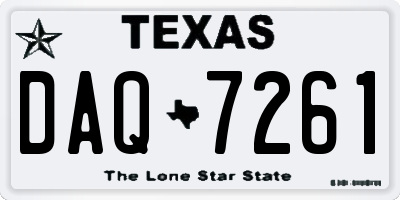 TX license plate DAQ7261