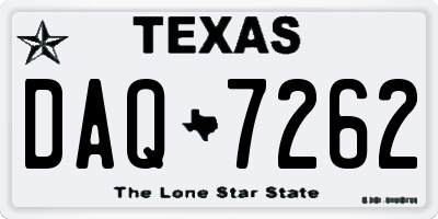 TX license plate DAQ7262