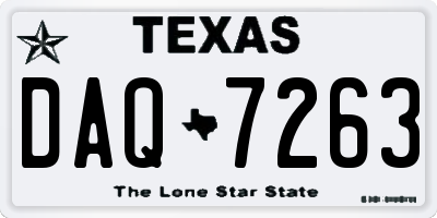 TX license plate DAQ7263