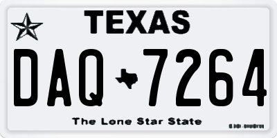 TX license plate DAQ7264