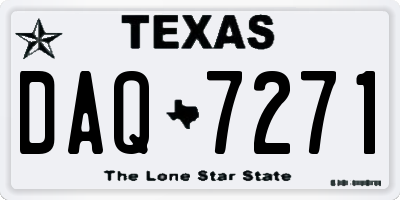 TX license plate DAQ7271